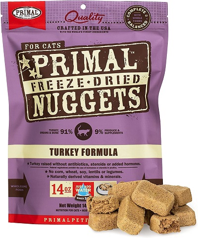 Primal Turkey Formula Nuggets Grain-Free Raw Freeze-Dried Cat Food