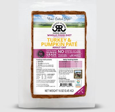 Raised Right Turkey & Pumpkin Paté for Adult Cats