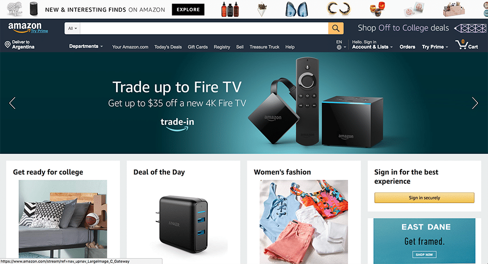 amazon homepage