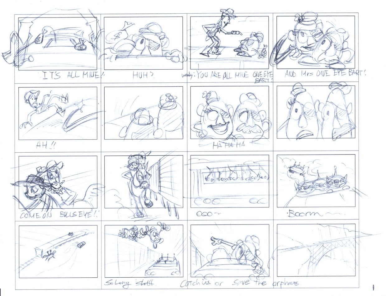 Pixar Toy Story 3 storyboard